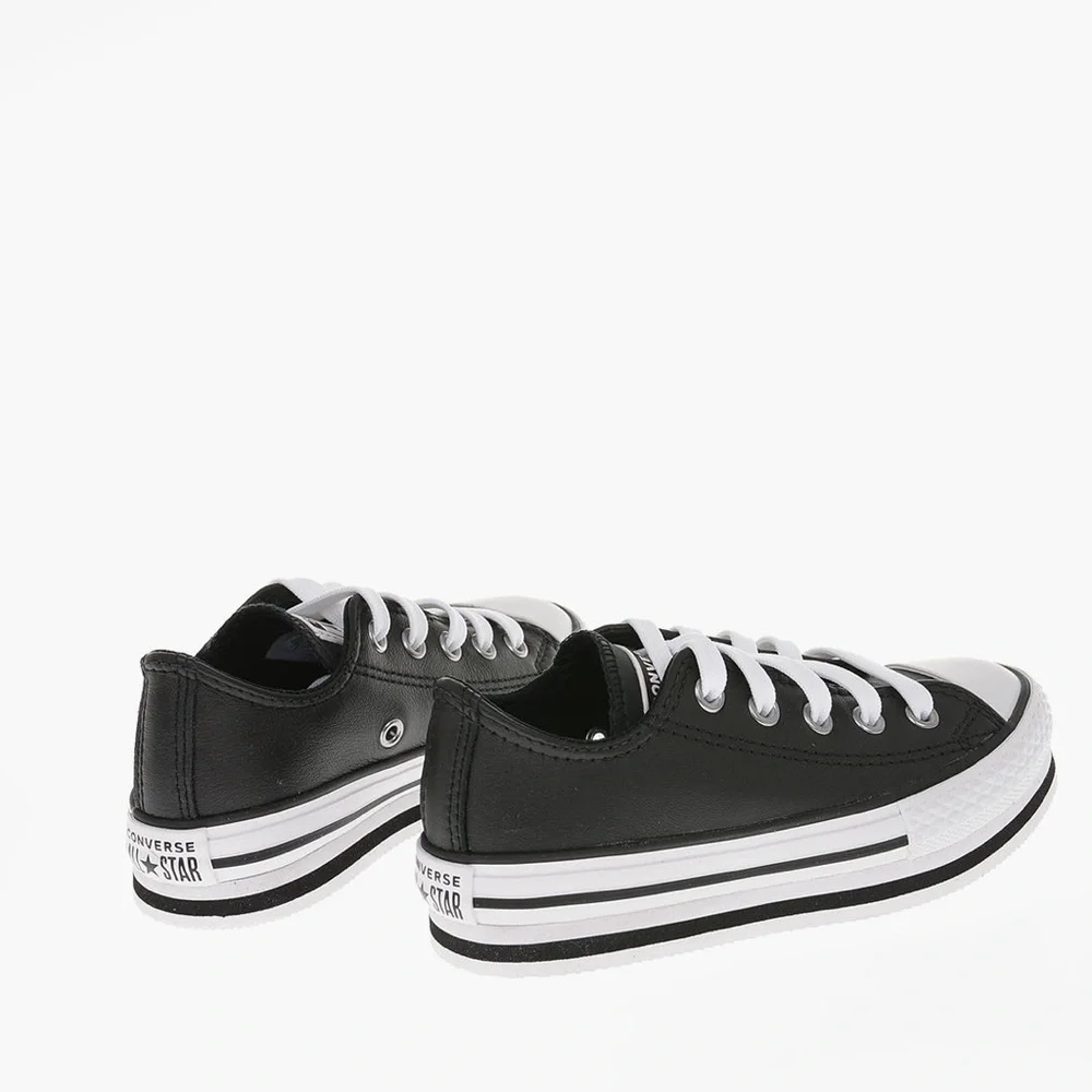 NWOT CONVERSE KIDS CHUCK TAYLOR ALL STAR 4CM LEATHER PLATFORM SNEAKERS SIZE 12